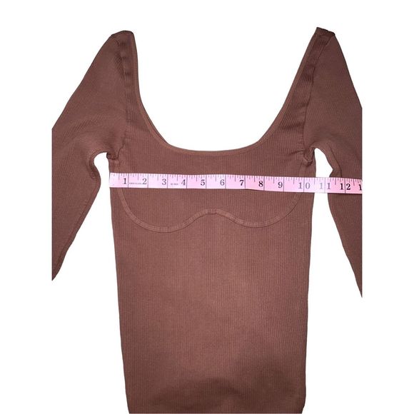 Free People Movement Meg Seamless V-Neck Long-Sleeve Bodysuit in Ash/Brown - Picture 11 of 12